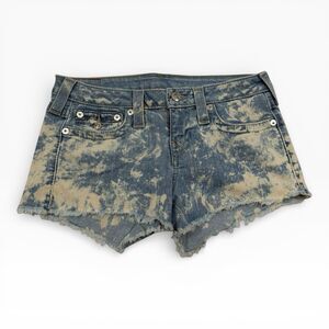 True Religion Joey Cut-Off Shorts Low Rise Distressed Denim Women's Size 28